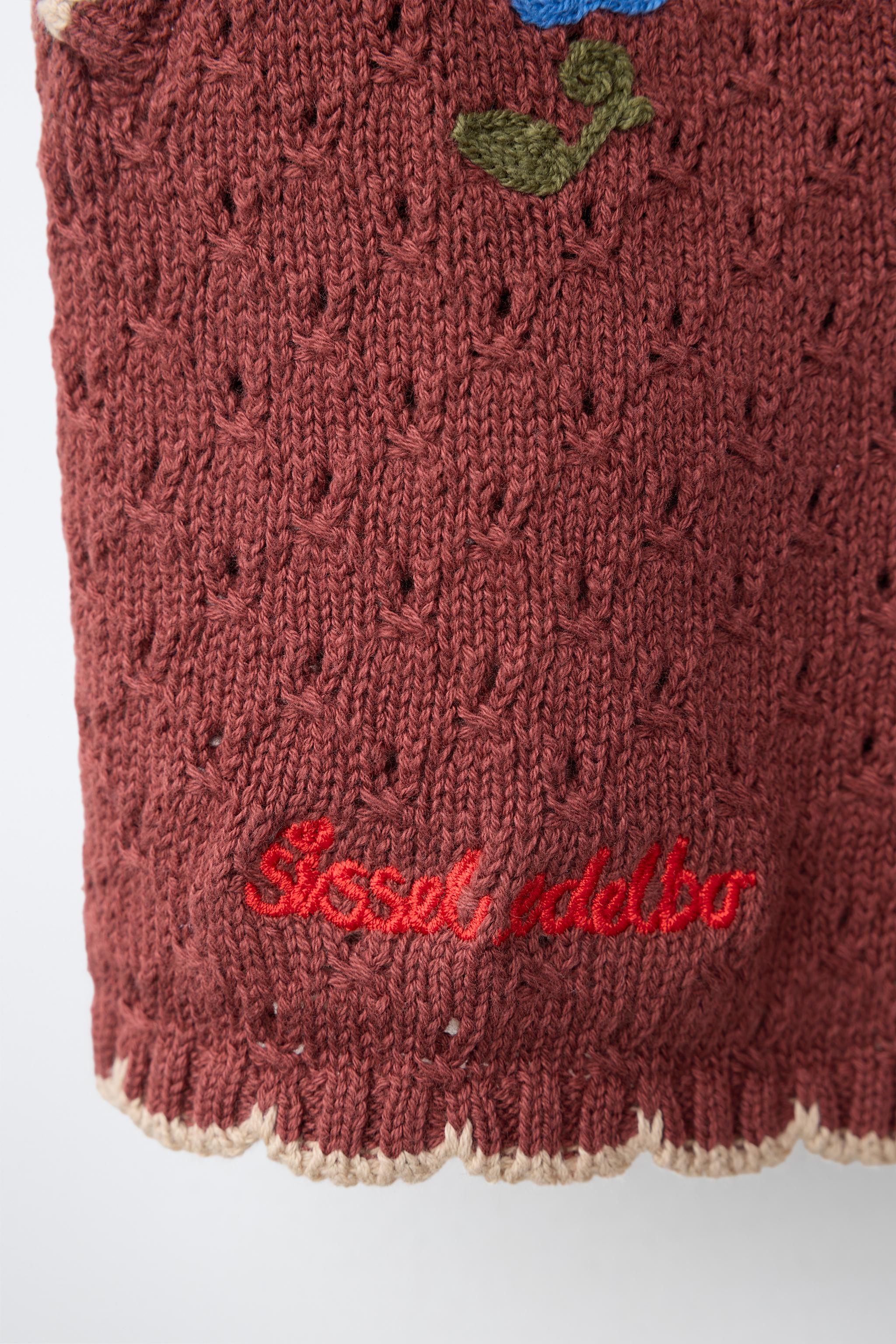 EMBROIDERED FLORAL KNIT SHORTS SISSEL EDELBO X ZARA KIDS